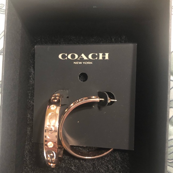 Coach Rose gold tone Hoop Earrings - Picture 2 of 3